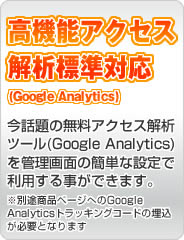 高機能アクセス解析標準対応(Google Analytics)